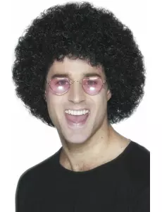 Zwarte afro pruik voor volwassen