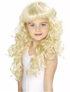 Perruque blonde de princesse fille