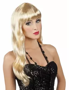 Perruque blonde dorée longue femme