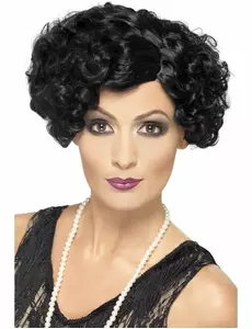 Perruque cabaret ondulée noire femme