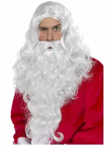 Volwassen Kerstman pruik en baard