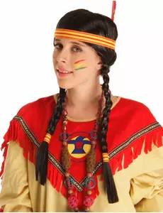 Perruque Indienne avec plume femme