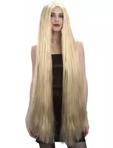 Perruque longue blonde femme