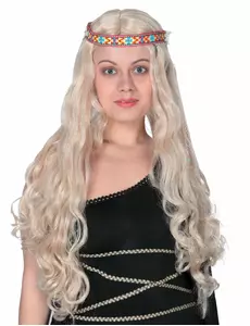 Perruque longue hippie blonde femme