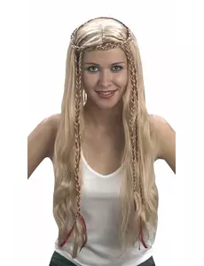 Blonde middeleeuwse damespruik