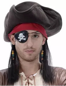 Perruque chapeau de pirate homme