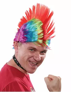 Veelgekleurde punk pruik voor mannen