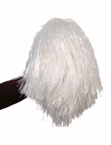 Pompon blanc métallique