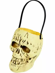 Schedel emmer met snoep voor Halloween
