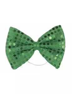 Noeud papillon vert sequins adulte