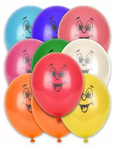 10 Ballons smile multicolores 30 cm