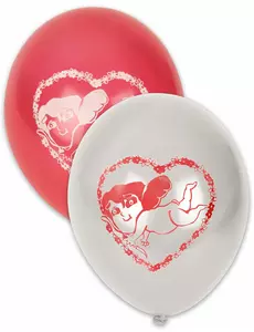 10 Ballons Saint Valentin blancs et rouges 30 cm