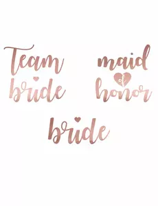 13 Tatouages éphémères Team bride rose gold