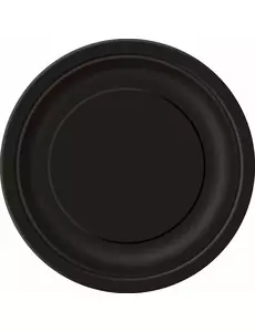 16 zwarte papieren borden 22 cm