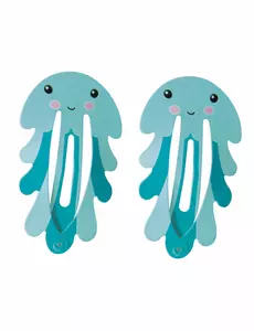 2 Barettes Pieuvres bleues 5,5 cm