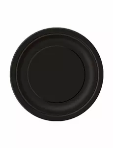 20 Petites assiettes en carton noires 18 cm