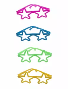 4 Mini paires de lunettes colorées