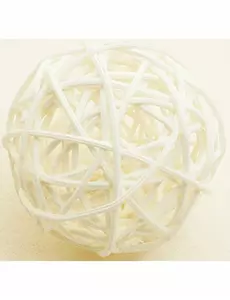 6 Boules en osier ivoires 3,5 cm
