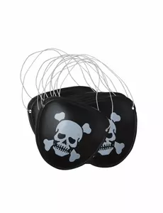 6 plastic piraten ooglapjes
