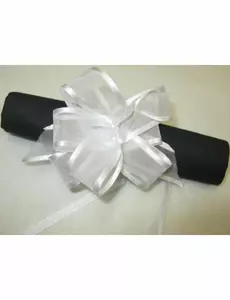 6 Nœuds à tirer en organza blancs 10 cm