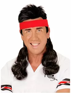 Jaren 80 hoofdband met mullet