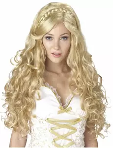 Perruque bouclée déesse femme blonde
