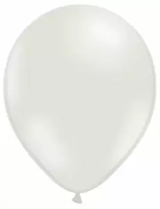 100 Ballons blancs perles métallisés 29 cm