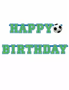 Bannière happy birthday ballon de football