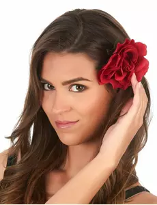 Barrette rose rouge adulte
