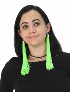 Boucles d'oreilles franges vertes fluo adulte