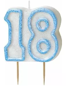 Bougie Age 18 ans bleu