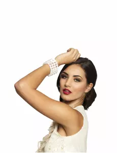Bracelet perles blanches femme