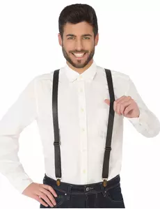 Bretelles similicuir noir adulte