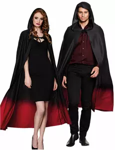 Cape noire dégradé rouge adulte Halloween