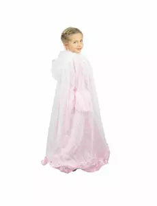 Zilverkleurige en witte prinses cape voor kinderen