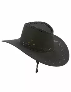 Chapeau cowboy noir en suedine adulte