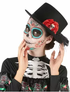Hoge hoed Dia de los Muertos voor volwassenen