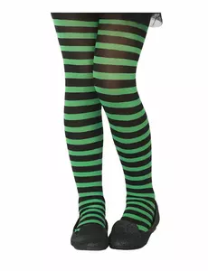 Collant rayé vert et noir enfant