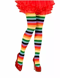 Regenboog panty voor volwassenen, Maat: Medium