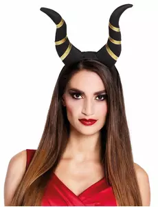 Cornes démoniaques noires femme Halloween
