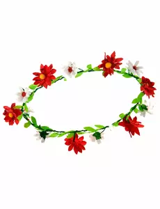 Rode en witte bloemen krans voor volwassenen