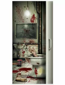 Bloederige wc deurdecoratie