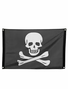 Zwart piraten vlag met doodskop