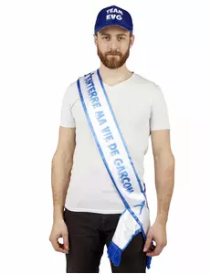 Echarpe bleue J'enterre ma vie de garçon
