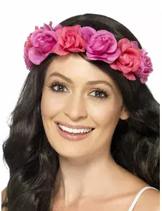 Couronne de fleurs roses femme