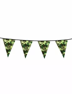 Guirlande fanions papier Camouflage 6 m