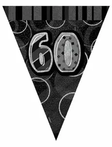 Guirlande Fanions gris Age 60 ans