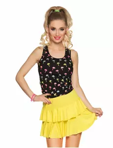 Jupe à volants jaune fluo adulte