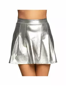 Zilverkleurige metallic skaterrok voor dames