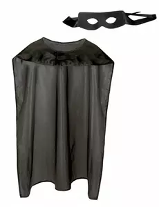 Kit cape et masque super héros noir adulte